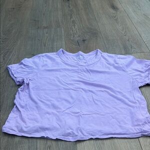 Old Navy Purple Boxy Crop Short Sleeve T-Shirt